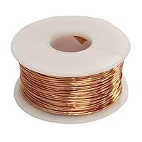 Bare Copper Round Wire (Half Hard) 1/2 Lb 99.9% Pure/Made in USA (28 Ga - 1000 Ft. Spool)