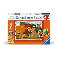 Ravensburger - Puzzle The Lion King, Disney, Children's puzzle, 2 puzzles of 24 pieces, Puzzle for children +4 years, Puzzle size 26x18cm