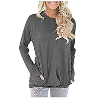 XHRBSI 2023 Womens Clothes Long Sleeve Shirts for Women Print Graphic Tees Blouses Casual Plus Size Basic Tops Pullover