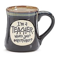 1 X I'm a Teacher Superpower Deep Black 18 Oz Mug