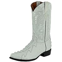 Texas Legacy Mens Brown Western Cowboy Boots Crocodile & Ostrich Print J Toe