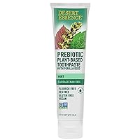 Prebiotic Plant-Based Toothpaste Mint 6.25 oz - Fluoride Free, No SLS, Gluten-Free, Vegan, Cruelty Free - Healthy Oral Microbiome - Tea Tree Oil, Inulin & Chicory Root