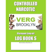 Controlled Narcotic Log Book S: Slim Size - Green “VERG” Diazepam 5mg/ml Cover