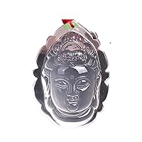 White Crystal Pendant Necklace / Lucky Buddha Head Pendant / Men's and Women's High Jewelry / Mother's Day, Father's Day, Birthday Gift, 45mm×26mm×13mm
