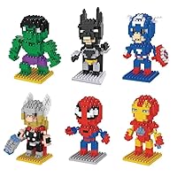 Superhero Toy Building Blocks Sets for Kids and Adults, Includes 6 Mini, 3