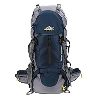 HUIOP Hiking Backpack, 50L Waterproof Outdoor Sport Hiking Trekking Camping Travel Backpack Pack Mountaineering Climbing Knapsack with Rain Cover