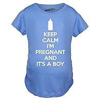 Maternity Keep Calm Im Pregnant and Its a Boy Shirt Funny Pregnancy Announcement