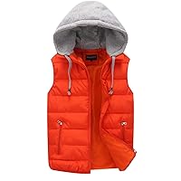 Puffer Vest For Men Down Packable Lightweight Outerwear Removable Hood Winter Warm Quilted Sleeveless Jacket Coats