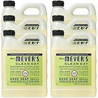 Liquid Hand Soap Refill, Cruelty Free and Biodegradable Formula, Herbal Free, Mass Skin Care, Non-Drying, Softening Cleanser, Lemon Verbena Scent, 33 OZ Each Pack, Pack of 6