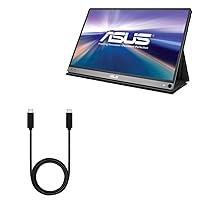 BoxWave Cable Compatible with ASUS ZenScreen Go MB16AP - DirectSync PD Cable (3ft) - USB-C to USB-C (100W), Type C Braided 3ft Charge and Sync Cable for ASUS ZenScreen Go MB16AP - Jet Black