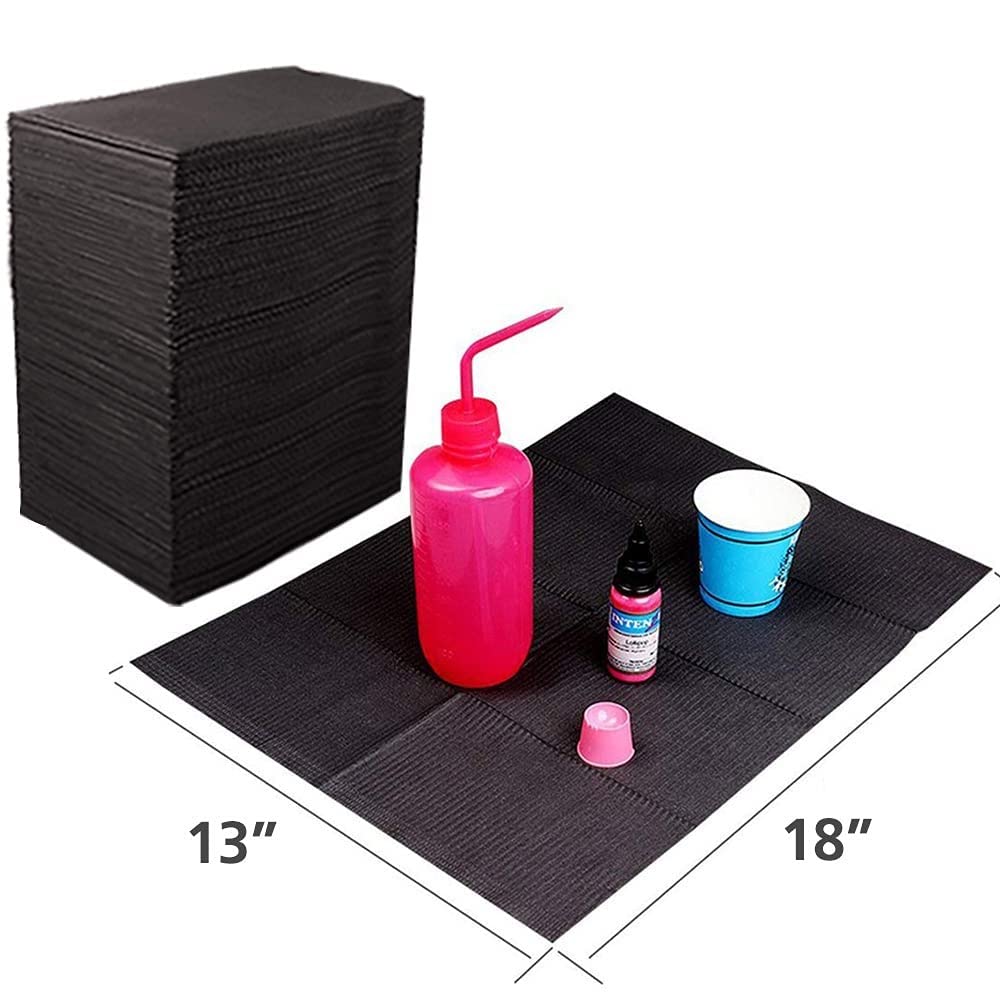 Dental Bibs Sheets / Lap Cloths 125pcs Color Black Disposable Tattoo Table Covers Clean Pad size 18