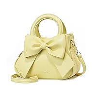 PU Leather Handbag for Women Fashion Bow Tie Design Medium Satchel Dating Shopper Tote Bag Ladies Outdoor Shoulder Bag