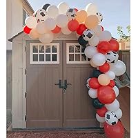 GIHOO 105pcs Cow Balloon Garland Arch Kit, 12inch Cow Printed Balloons, White Black Red Yellow Balloons with 16ft Strip for Farm Birthday Western Party Cowboy Theme Party Kid’s Birthday Party Supplies