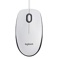 Logitech M100 Wired USB Mouse, 3-Buttons,1000 DPI Optical Tracking, Ambidextrous, Compatible with PC, Mac, Laptop - White
