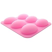 Silicone Oval Soap Mold (6 Cavity) for Pebble Shape Mold for DIY Crafts & Soap Bar Making