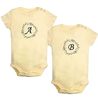 Pack of 2, Twin Baby A & B Twins Funny Rompers Newborn Baby Bodysuits Infant Jumpsuits Novelty Outfits Clothes