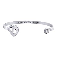 MYOSPARK Mommy of an Angel Baby Feet Cuff Bangle Bracele Baby Memorial Jewelry Miscarriage Sympathy Gift for Infant Child Baby Loss Pregnancy Loss