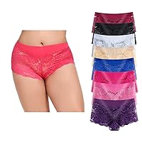 Timothee Women's Underwear Regular & Plus Size Panties Lace Boyshorts Hipster Panty Sexy Soft Cheeky Panties - Pack 3/4 /8