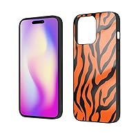 Abstract Tiger Stripes Printed Case for iPhone 14 Pro Max Cases 6.7 Inch - Tempered Glass Shockproof Protective Phone Case Cover for iPhone 14 Pro Max,Not Yellowing