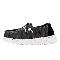 Hey Dude Wendy Sport Mesh Loafers for Kids Girls – Textile Upper – Two-Eyelet Lace Closure – Slip-on Style