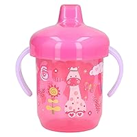 Sippy Cup, Gripper Sipper Cups For Kids & Toddlers,Infant Sippy Cup Portable Cartoon Animal Pattern Baby Spill Proof Trainer Cup Birthday Gift 260ml(pink), baby cups 6-12 months toddler sippy cup