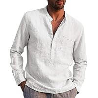 Long Sleeve Basic Henley Shirts Cotton Slim Fit Casual Hawaiian Tee Shirts Lightweight Summer Solid Hippie Yoga T-Shirt
