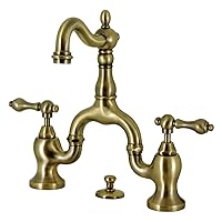 Kingston Brass KS7973AL English Country Bridge Bathroom Faucet Pop-Up, 4-11/16