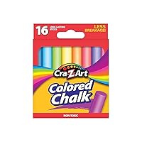 Cra-Z-Art Colored Chalk, Assorted Colors, 16/Box (10801-48)