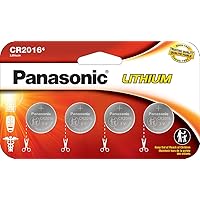 Panasonic CR2016 3.0 Volt Long Lasting Lithium Coin Cell Batteries in Child Resistant, Standards Based Packaging, 4 Pack
