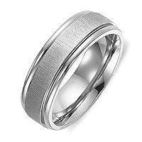 Gemini Men's or Women's Matt & Polish Anniversary Wedding Titanium Ring width 4mm Valentine's Day Gift