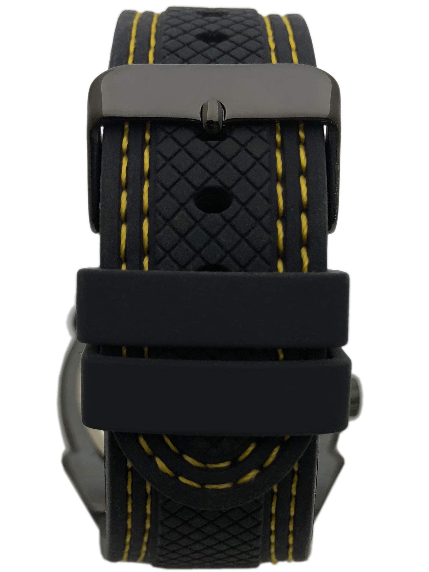 Peugeot Men Water Resistant Sports Watch with Calendar & Black Rubber Strap