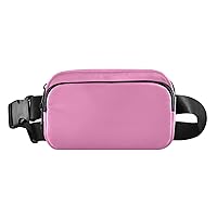 Pink Solid Color Fanny Packs for Women Men Everywhere Belt Bag Fanny Pack Crossbody Bags for Women Fashion Waist Packs with Adjustable Strap Bum Bag for Travel Outdoors Sports Shopping