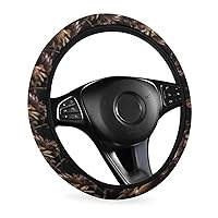 Car Steering Wheel Cover Withered Flowers Steering Wheel Cover Elastic Steering Wheel Protector for Men Women Anti-Slip Breathable Car Interior Accessories for Most Cars