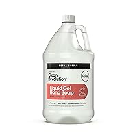 Clean Revolution Liquid Gel Hand Soap, Silky Rich Liquid, Quick Lather, Fast Rinsing, Contains Real Essential Oils (Geranium Mint) 128 Fl Oz