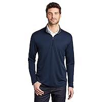 Port Authority Silk Touch Performance 1/4-Zip, Navy/Steel Grey, X-Large