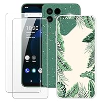 Fairphone 4 Case + 2PCS Screen Protector Tempered Glass, Ultra Thin Bumper Shockproof Soft TPU Silicone Cover Case for Fairphone 4 (6.3”)
