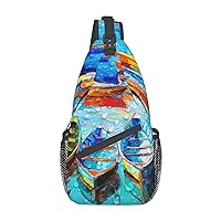 Cross Chest Bag Branch Covered With Snow Printed Crossbody Sling Backpack Casual Travel Bag For Unisex