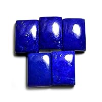 Natural Lapis Lazuli Gemstone Blue Colour Total 30 to 85 Carat 5 Pcs Rectangle Cut Lot Jewelry Making
