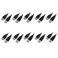 10 Pack USB 2.0 Extension Cable, Black, A Male to A Female 1 Feet CNE460333