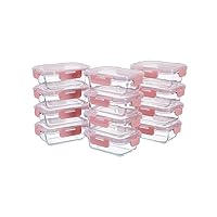 Small Glass Food Storage Containers 12 Pack-12oz Glass Containers with Lids for Meal Prep Food Storage, Freezer to Microwave Safe, Air-Tight, Leak-Proof, Pink Set