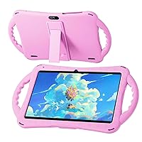 Tablet for Kids, 10 Inch Android 12 Kids Tablet with Kids Case, 2GB RAM 64GB ROM, 5000mAh, 1280 * 800 Display, Dual Camera, WiFi, Educational Games (Pink)