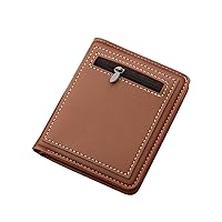 Main Street Forge Wallet Fashion ID Short Wallet Solid Color Men Open Purse Multiple Card Slots Steel (Coffee, One Size)