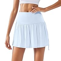 Women's Athletic Tennis Skirts with Pockets Ruched Golf Built-in Skorts Skirts for Women for Sports Running Training