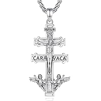 AEONSLOVE 925 Sterling Silver Saint Benedict/St Michael/Cruz de Caravaca Pendant Necklace Religious Gifts for Women Men