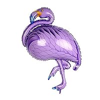 30 Inch Flamingo Balloons Animal Mylar Foil Decor Balloons for Baby Shower Bridal Shower Birthday Party Hawaiian Luau Party | Air Filling Only (Purple)