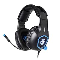 PC Gaming Headsets -Dazzle- Virtual 7.1 Surround Sound Headphones for Laptop with Soft Headband & Comfortable Leather Earmuffs