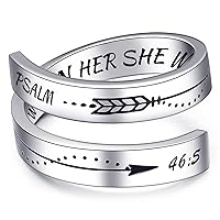 Thumb Ring Inspirational Jewelry Stainless Steel Rings for Teen Girls Women Adjustable Personality Encouragement Gift for Her