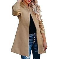 Peacoat Womens Coat Womens Full Length Faux Fur Coat Long Sleeve Turn Down Collar Fuzzy Jacket Coat Thicken Outerwear