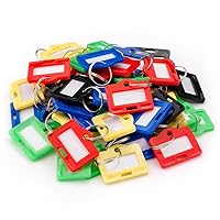 Barska Multi-Purpose Key Tags with Write-On Labels & Ring Holders - 100 Small Colored Tags