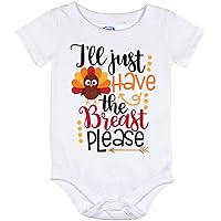 Kiss Cervical I'll Just Have The Breast Please Baby Bodysuit, Thanksgiving Gift Baby Girl Shirt,3-6M Multicolor
